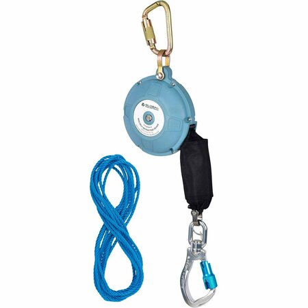 GLOBAL INDUSTRIAL 20ftL Contractor Self Retracting Lifeline, Dyneema Web, Aluminum Carabiner 761328